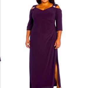 Plum full length knit dress